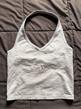 Aerie Offline Cotton Halter Tank Top in Stone Harbor